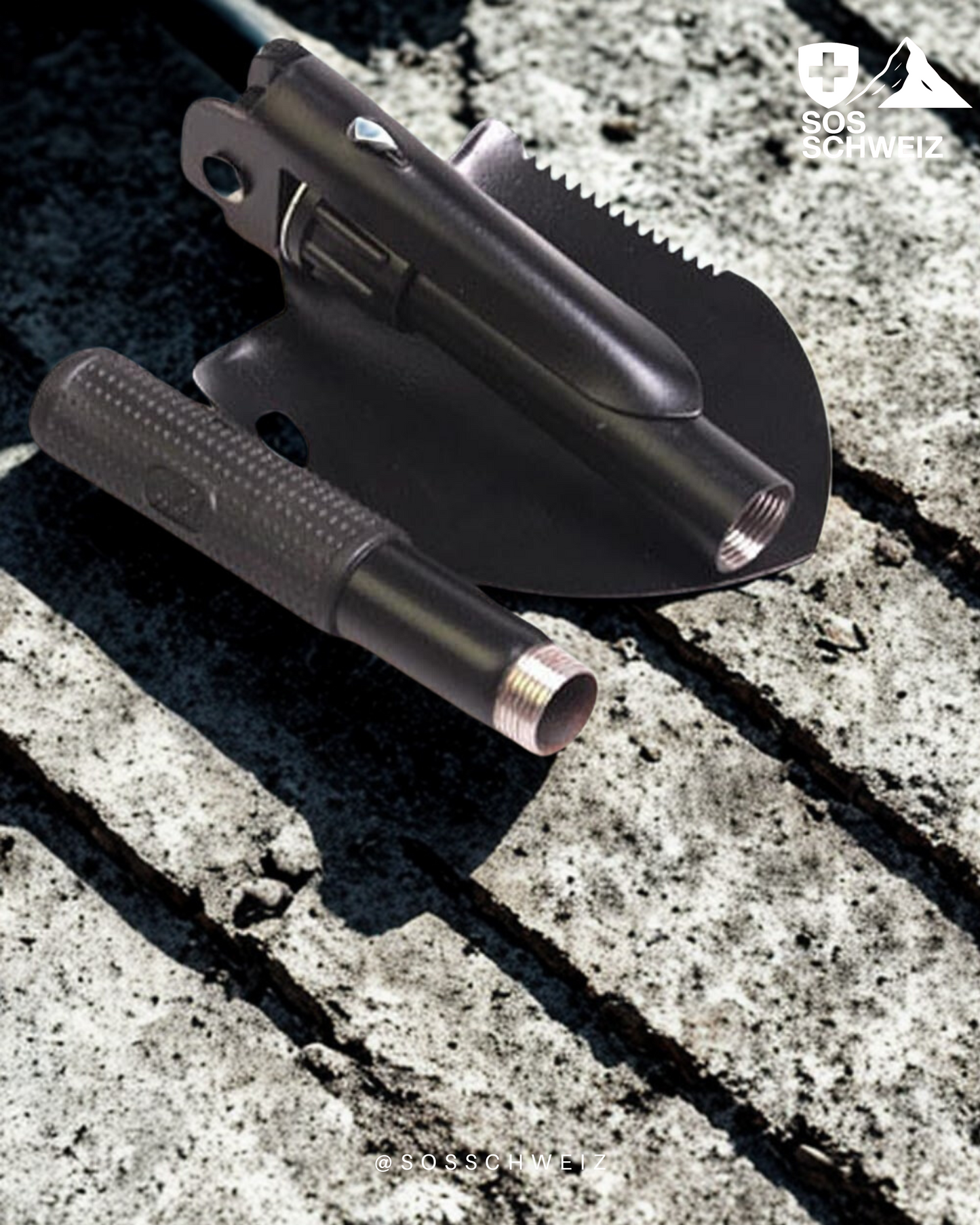 Ultimate Survival Shovel with Compass & Storage Bag