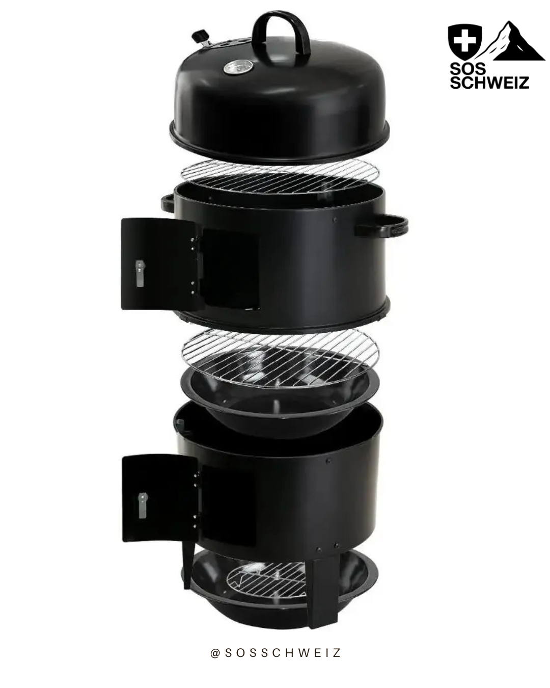 Fumoir BBQ 3-en-1 – Griller, Rôtir & Fumer partout