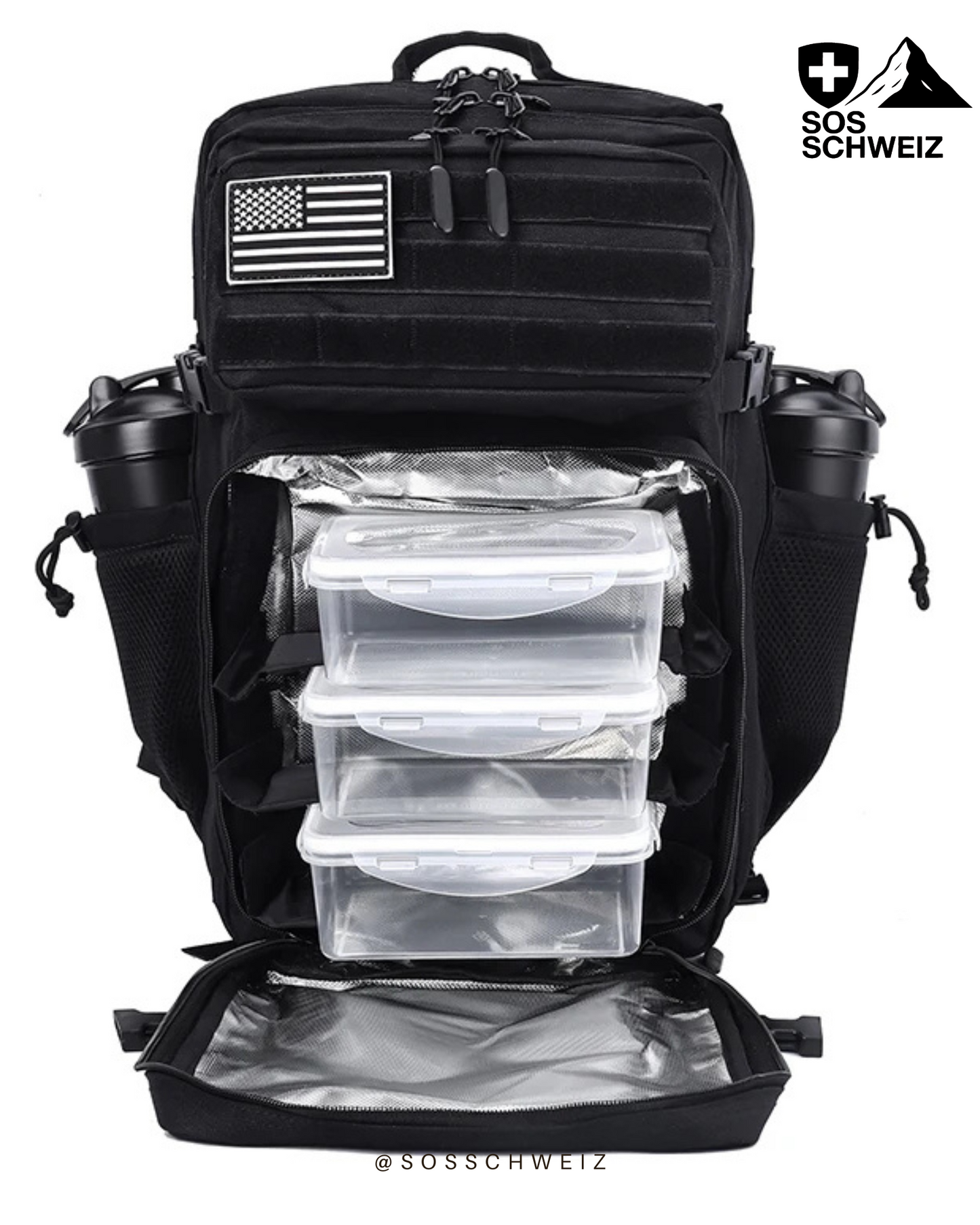 Insulated Emergency Food Storage Bag with Bottle Holder