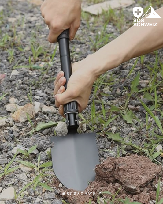 Pelle de survie ultime avec boussole et sac de rangement