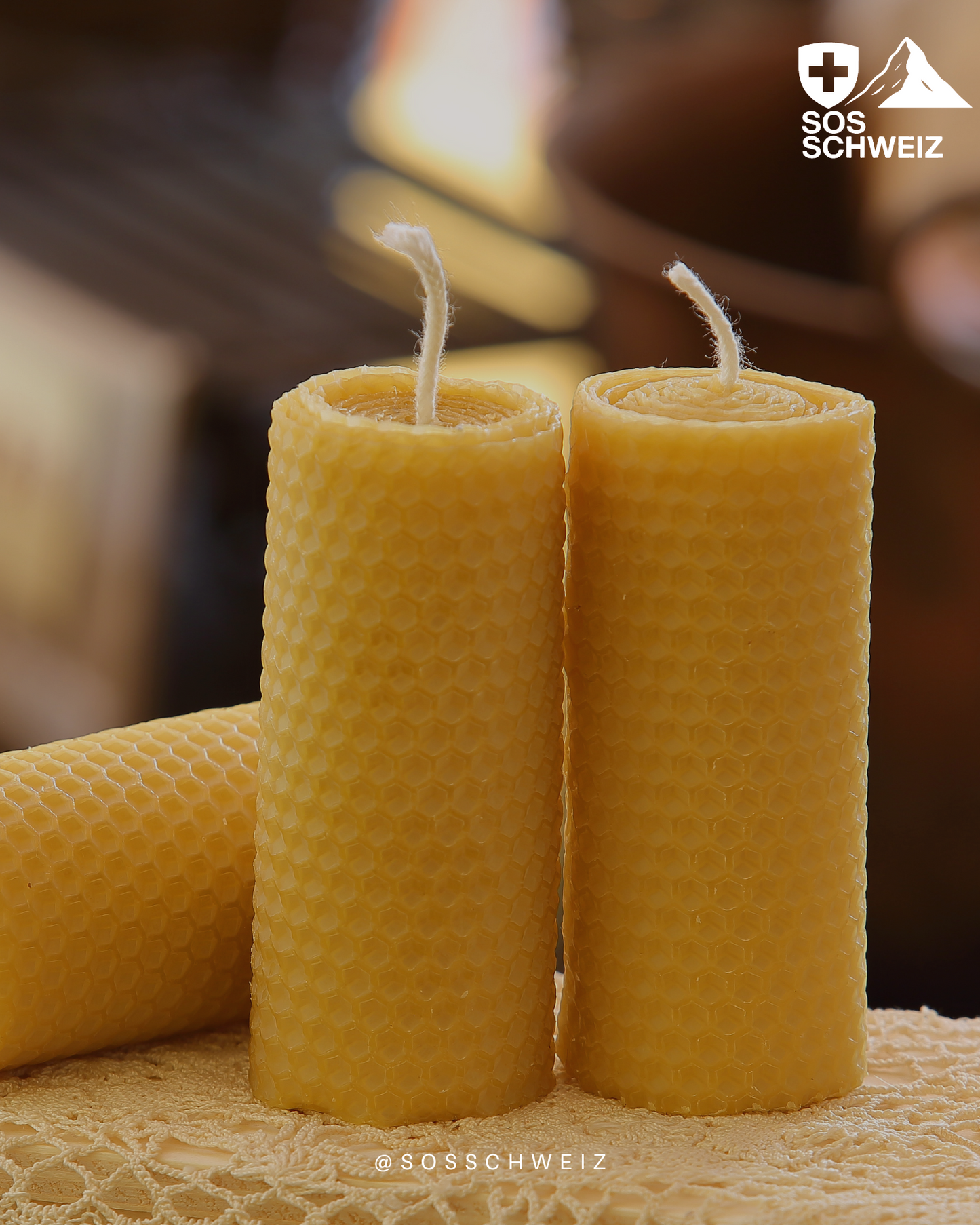 Bougies piliers d'urgence en cire d'abeille