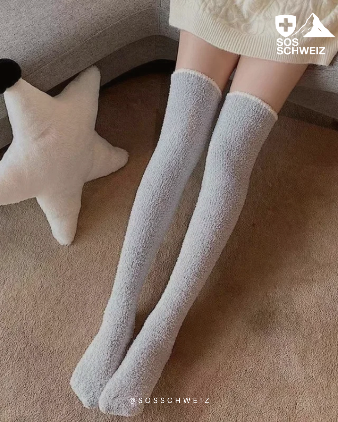 Chaussettes hautes en polaire chaudes d'urgence, protection essentielle