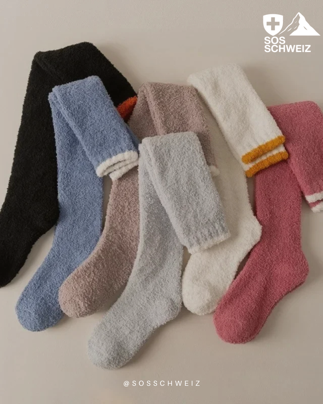 Chaussettes hautes en polaire chaudes d'urgence, protection essentielle