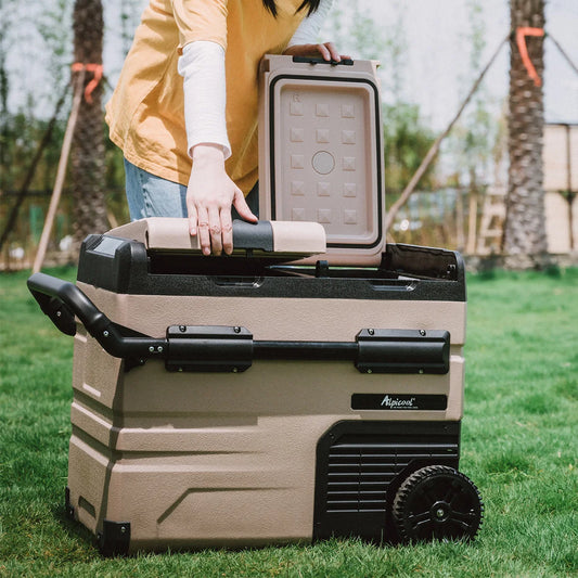 Solar-Autokühlschrank mit Griff und Rädern 