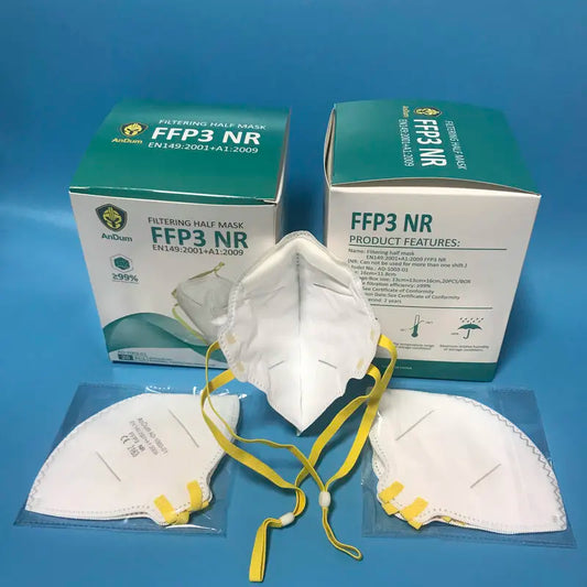 Verstellbare, am Kopf befestigte FFP3-Maske